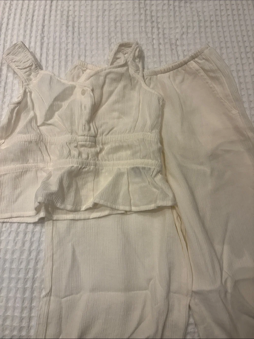 H&M Cream Girls' Two-Piece Camisole & Pants Set